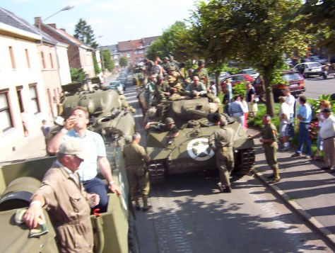 A reminder that we are indeed in Belgium. Take a look at the majority of hands-Beer. Locals brought us buckets of it every time we stopped, just like in WWII